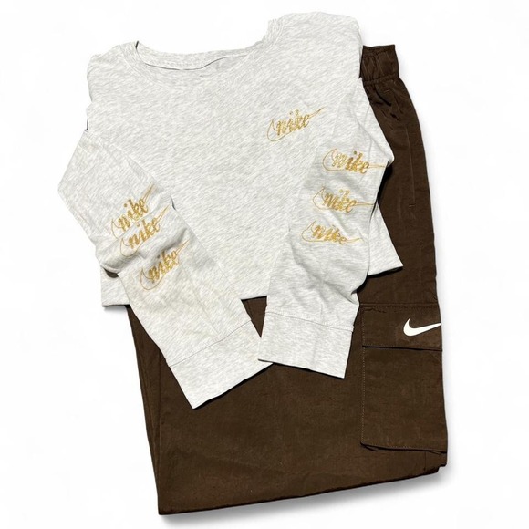 Nike Tops - Nike Long Sleeve T-Shirt Women's Size S Blue Round Neck Embroidered Swoosh Logo